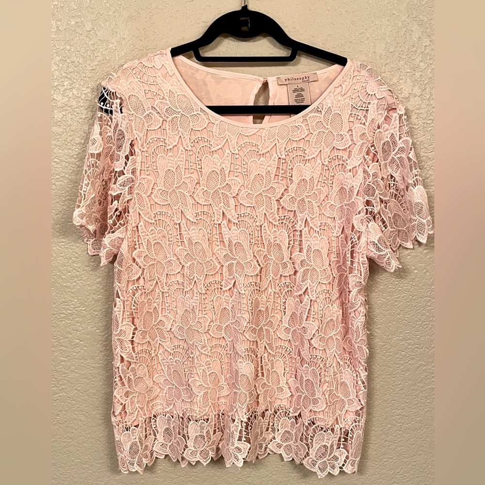 Philosophy Lace Overlay T-Shirt